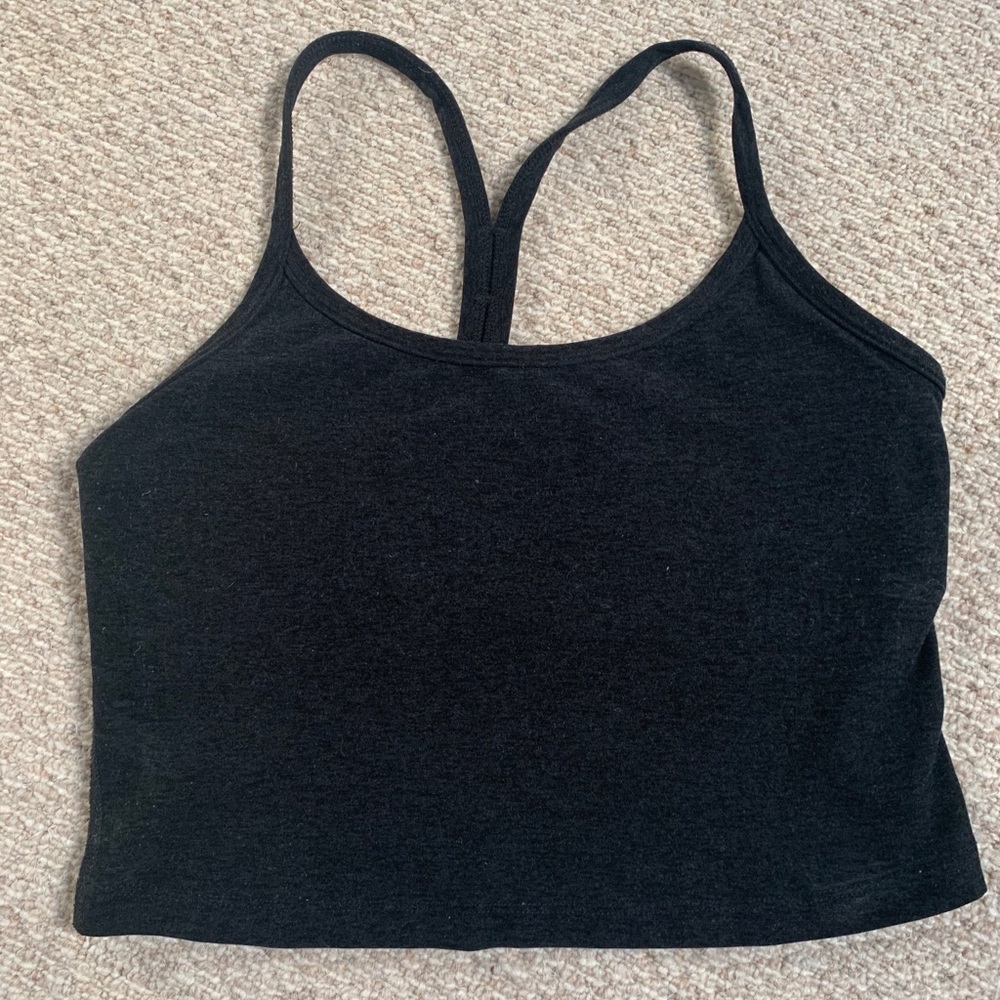 Beyond Yoga Racerback Y Cropped Tank Top Black